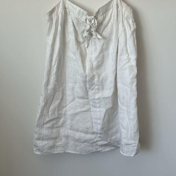 Reformation Winifred White Linen Mini Dress with Bow Detail Size: 10 - Picture 7 of 10